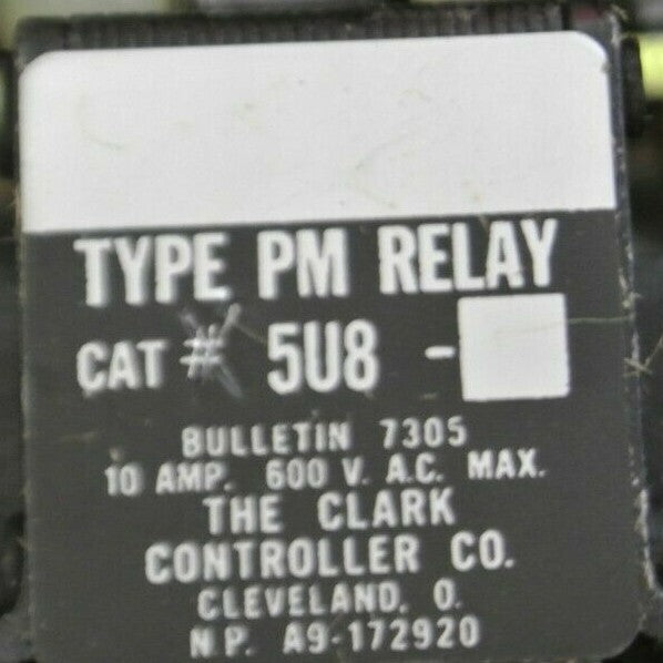 CLARK 5U8-76 / RELAY BUL. 7305 TYPE PM / 8 N.O. / 110-120V COIL / NEW SURPLUS1