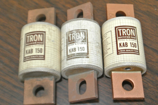 LOT of 3 / BUSSMANN / TRON KAB150 RECTIFIER FUSE / 150A / 250V / NEW SURPLUS0