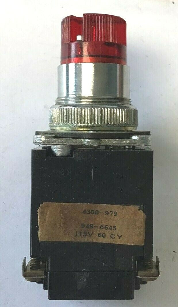  REES 4300-979 SELECTOR KNOB 949-6645 RED KNOB 115V 60CY0