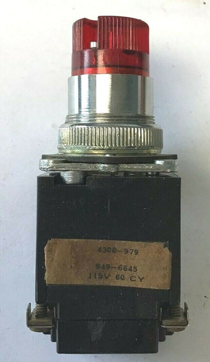  REES 4300-979 SELECTOR KNOB 949-6645 RED KNOB 115V 60CY0