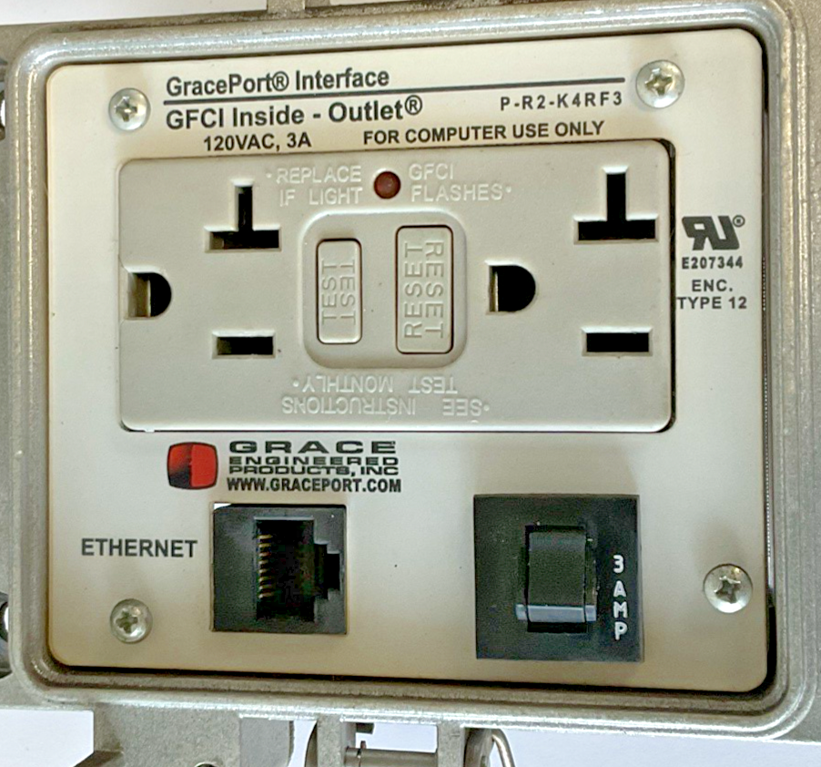 GRACEPORT P-R2-K3RF3 INTERFACE 120VAC 3A GFCI INSIDE-OUTLET1