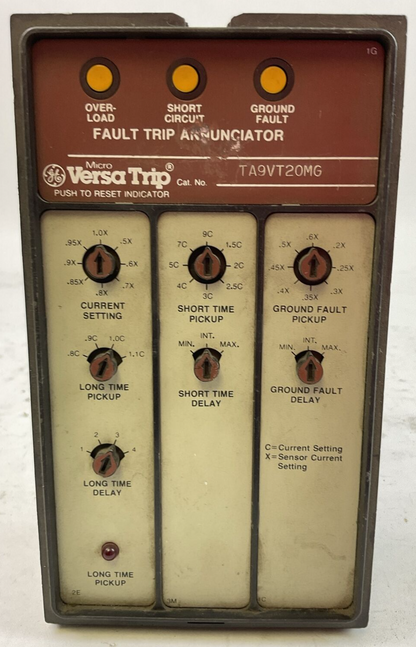 GE TA9VT20MG MICRO VERSA TRIP FAULT TRIP ANNUNCIATOR0