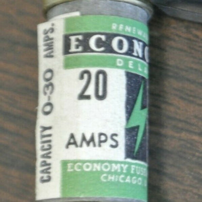 BOX of 10 / ECONOMY F-2025 RENEWABLE FUSE / 20A / 250V / NEW SURPLUS3