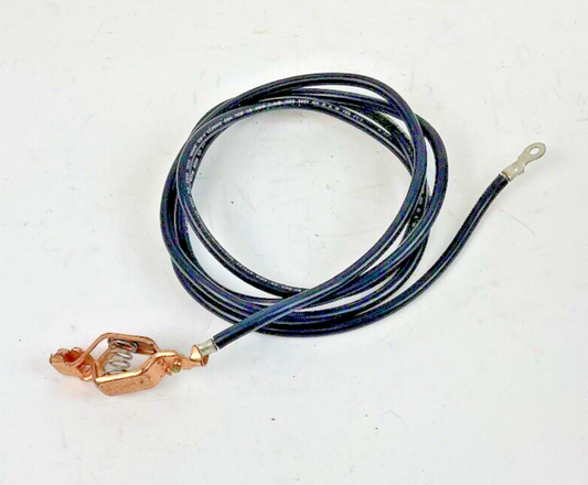 6' L - 8 GAUGE AWG -WELDING GROUND CLAMP LEAD ASSEMBLY-E80256-600V-MUELLER CLIP0