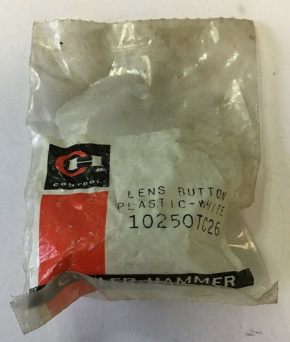 CUTLER HAMMER 10250TC26 LENS BUTTON PLASTIC WHITE***LOTOF3***1