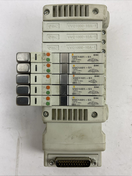 SMC (4) VQC1401-51 VQC1101-51 SOLENOID VALVE WITH BASE MOUNT MANIFOLD0