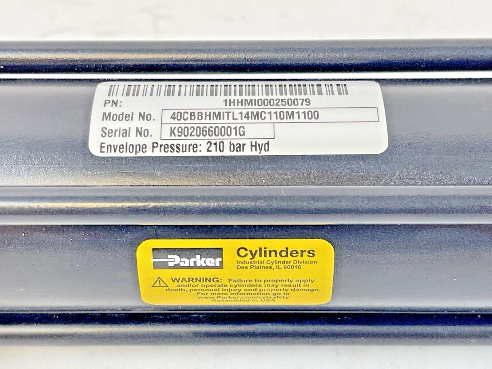 PARKER - 1HHM1000250079 - HYDRAULIC CYLINDER - 40CBBHMITL14MC110M11002