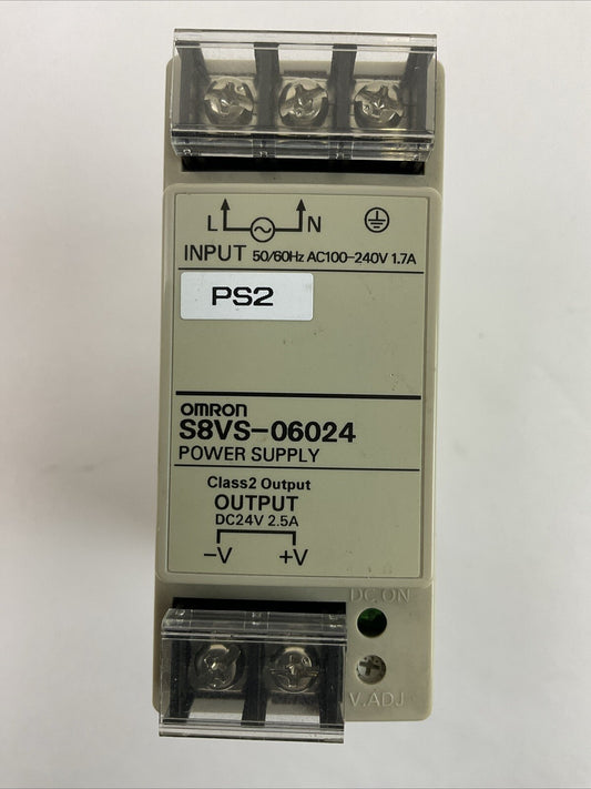 OMRON S8VS-06024 POWER SUPPLY INPUT 100-240VAC 1.7A OUTPUT 24VDC 2.5A0
