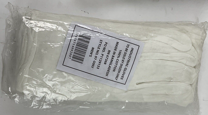 MSC WHITE COTTON INSPECTION GLOVES. PACKS OF 12 ***LOTOF7***3