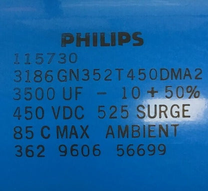 PHILIPS 3186GN352T450DMA2 CAPACITOR 115730 3500UF 450VDC 525 SURGE 1