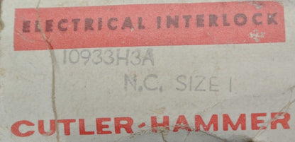 CUTLER-HAMMER 10933H3A AUXILIARY CONTACT / ELECTRICAL INTERLOCK / N.C. / SIZE 11