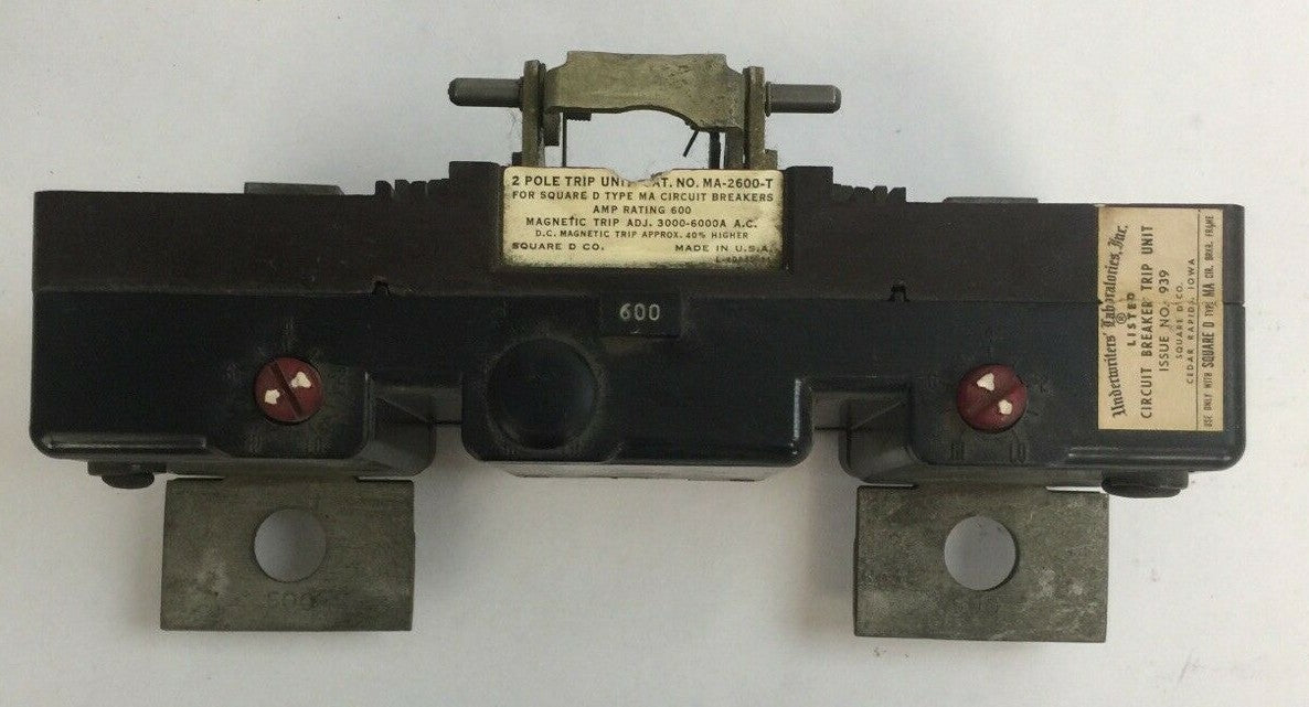 SQUARE D MA-2600-T 2POLE TRIP UNIT 600A FOR SQUARE D TYPE MA CIRCUIT BREAKERS0