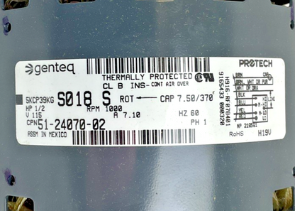 PROTECH 51-24070-02 BLOWER DIRECT DRIVE 1/2HP 115V 1000RPM2