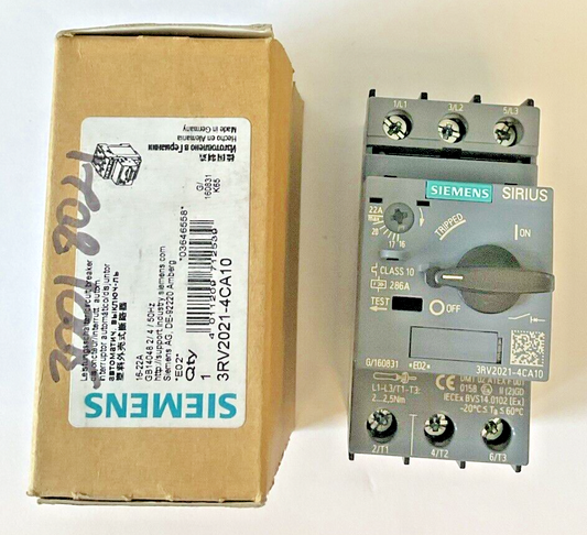 SIEMENS 3RV2021-4CA10 MOTOR CONTROL 16-22A0