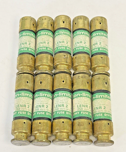 ECONOMY - *BOX OF 10* - LENR 2 - 2 AMP, 250 VAC - ECON-LIMITER, TIME-DELAY, D.E.2