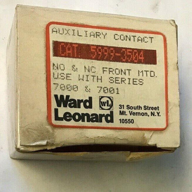 WARD LEONARD 5999-3504 AUXILIARY CONTACT NO&NC FRONT MTD. FOR SER.7000&70011