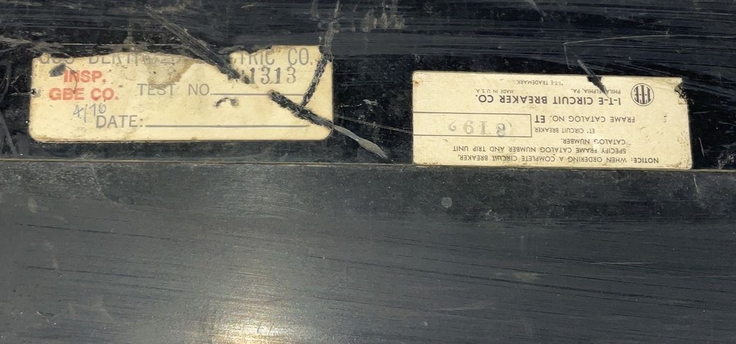 ITE ET8192 CIRCUIT BREAKER 800A FRAME LM 600VAC 3POLE 250VDC 125A TRIP6