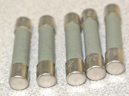 LOT of 5 / BUSS BK/ABC-2 MINIATURE CERAMIC TUBE FUSE / 250VAC / 2A NEW SURPLUS0