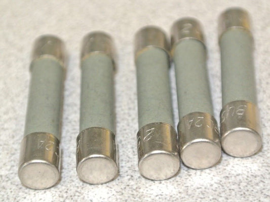 LOT of 5 / BUSS BK/ABC-2 MINIATURE CERAMIC TUBE FUSE / 250VAC / 2A NEW SURPLUS0
