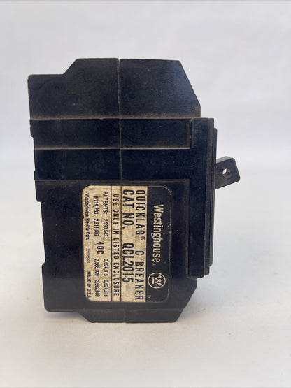 CUTLER HAMMER / WESTINGHOUSE QCL2015 CIRCUIT BREAKER 15AMP 2POLE 120/240VAC3