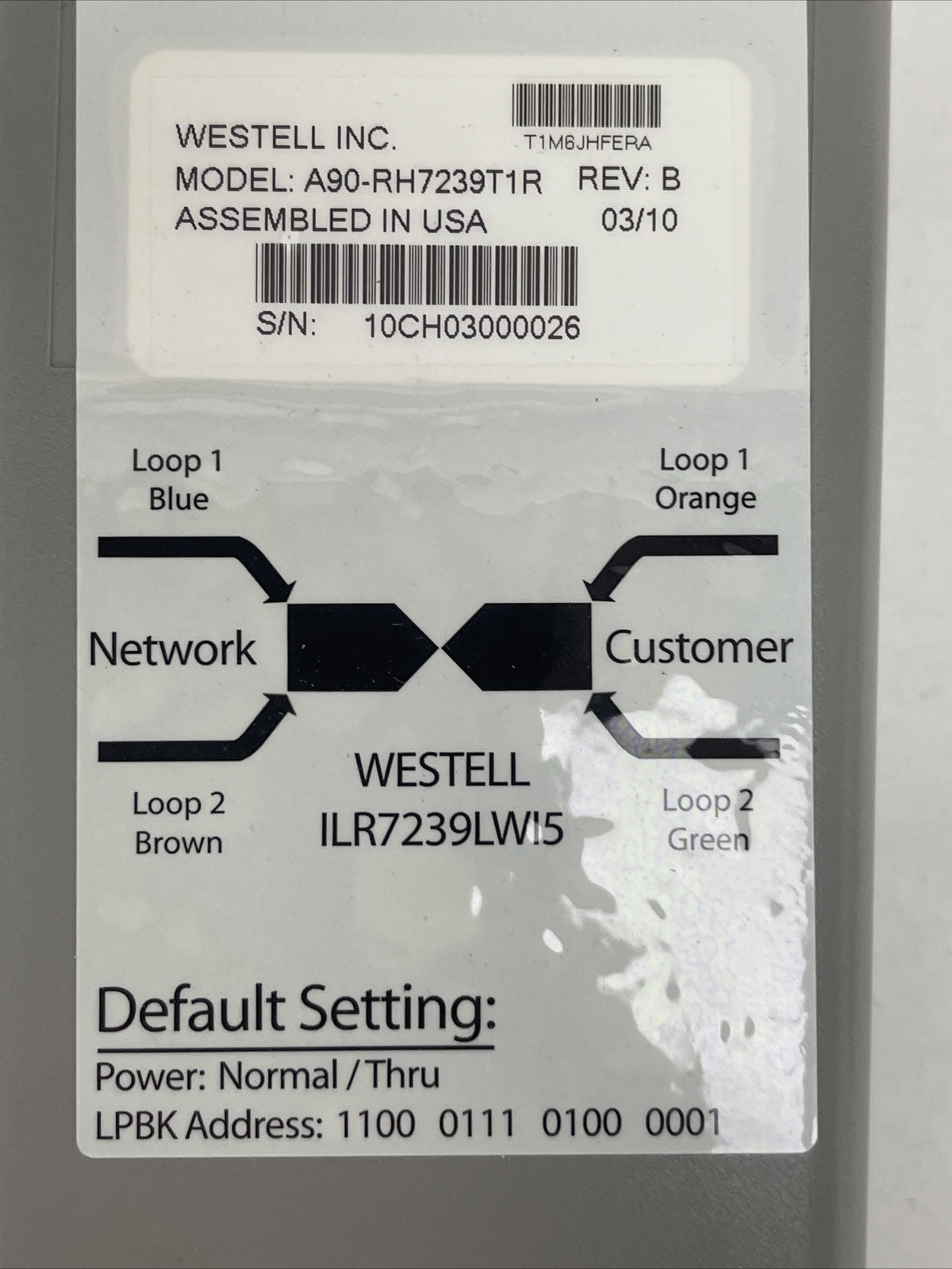 WESTELL A90-RH7239T1R REV B SEALED REPEATER HOUSING W/WESTELL 7239 (ILR7239LWI5)3