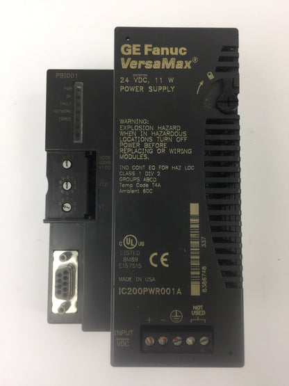 GE FANUC VERSA MAX IC200PWR001A PBI001 POWER SUPPLY 24 VDC 11 W 0