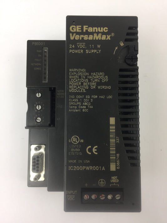 GE FANUC VERSA MAX IC200PWR001A PBI001 POWER SUPPLY 24 VDC 11 W 0