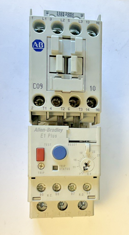 ALLEN BRADLEY 100-C09*10 SER.A W/193-ED1EB 5.4-27 SER.C STARTER 110/120V 50/60HZ0
