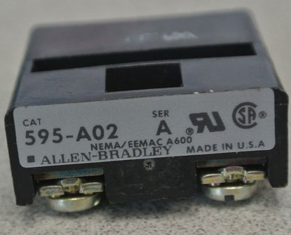 ALLEN-BRADLEY 595-A02 AUXILIARY CONTACT / 1 N.O. / SIZES 0-2 & 5-9 / NEW SURPLUS1