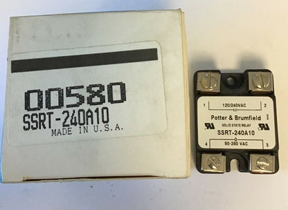 POTTER&BRUMFIELD SOLID STATE RELAY SSRT-240A10 120-280VAC***LOTOF3***1