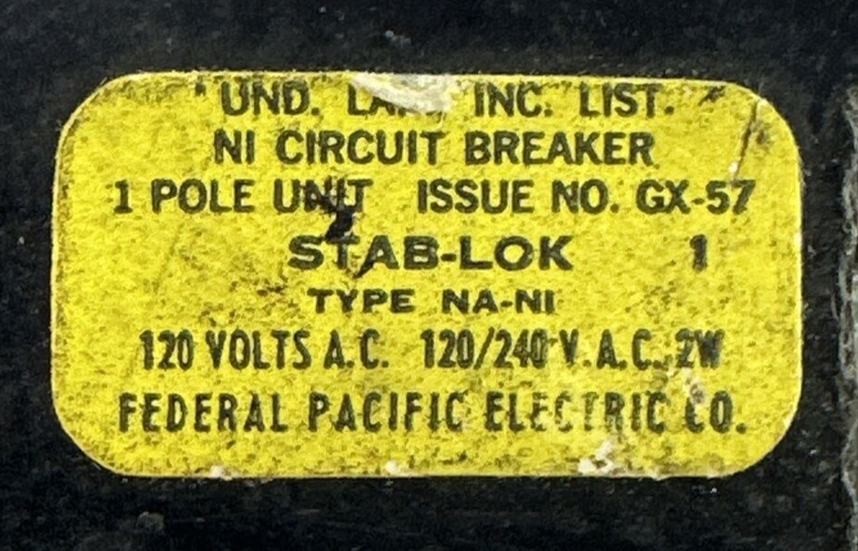 FPE 50 STAB-LOK CIRCUIT BREAKER 1POLE 50AMP 120/240VAC1