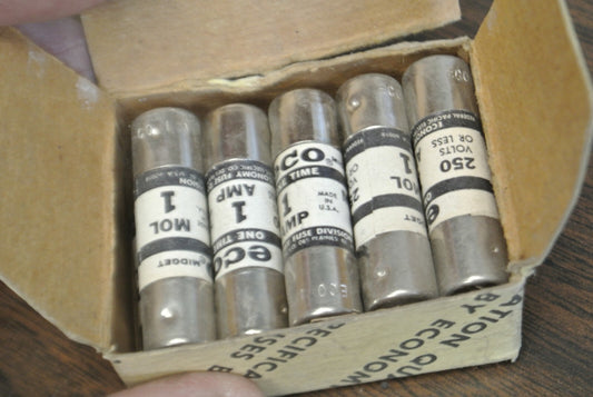 BOX of 10 / ECONOMY / ECO / FPE MOL-1 MIDGET FUSE / 1A / 250V / MOL10