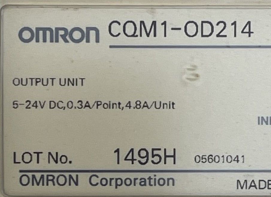 OMRON CQM1-OD214 OUTPUT UNIT 5-24VDC 0.3A/POINT 4.8A/UNIT1
