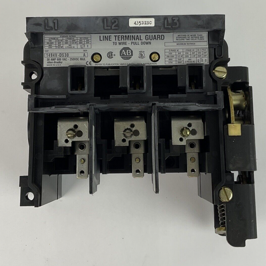 ALLEN-BRADLEY 1494V-DS30 LINE TERMINALGUARD  30A SER.A 600VAC 250VDC 0
