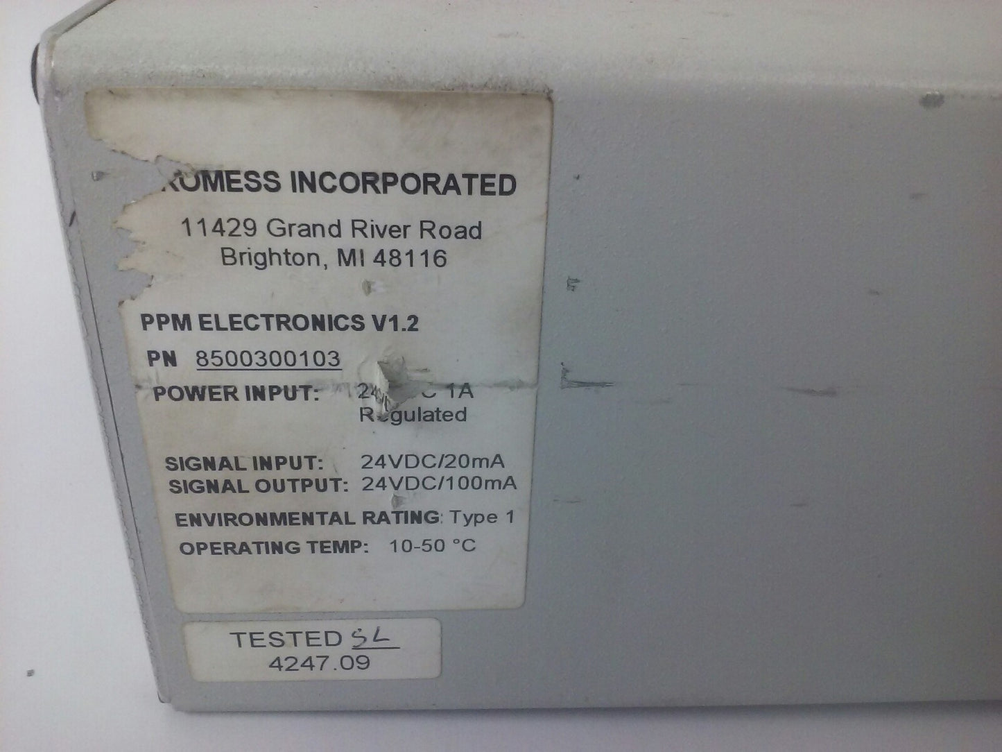 PROMESS PPM ELECTRONICS 8500300103 MONITOR PANEL METER TYPE VO.3, 24VDC/20mA1