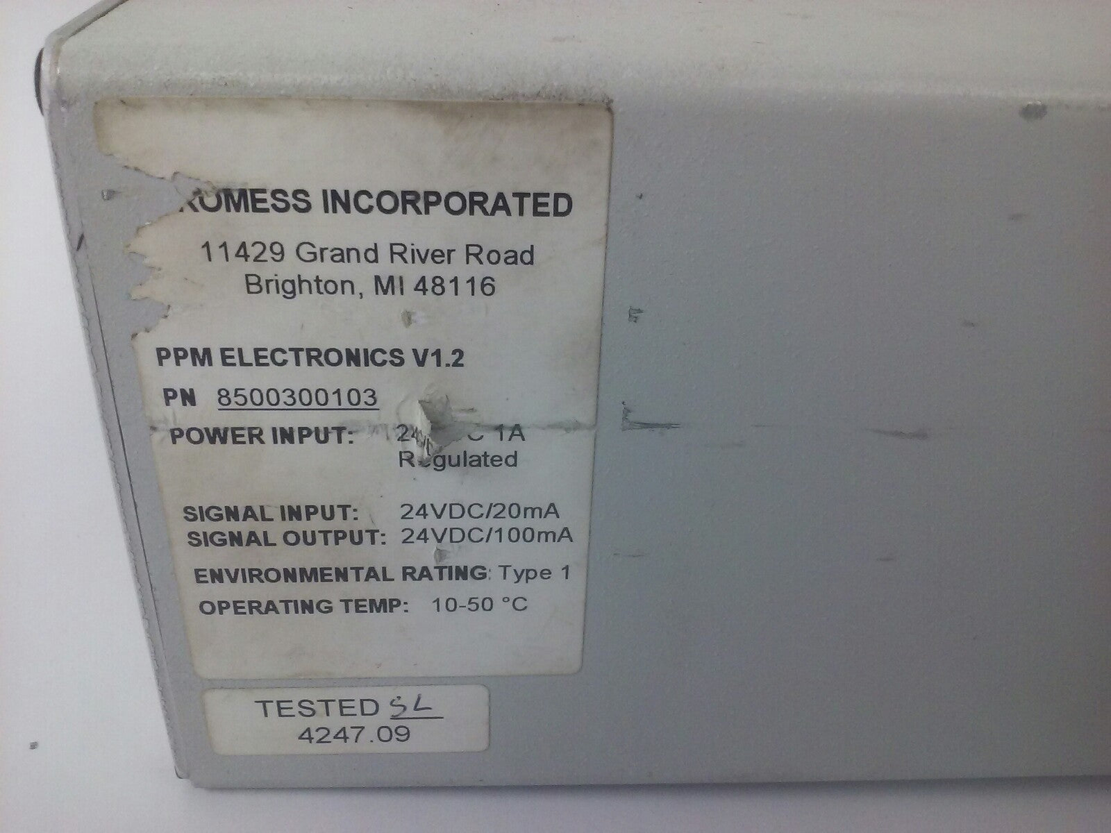 PROMESS PPM ELECTRONICS 8500300103 MONITOR PANEL METER TYPE VO.3, 24VDC/20mA1