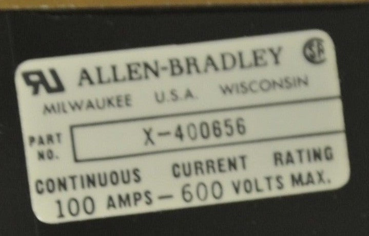 ALLEN-BRADLEY 1494F-C211 Ser. A  FUSE BLOCK ADAPTER PLATE 250V, 100A w/ X-4006563