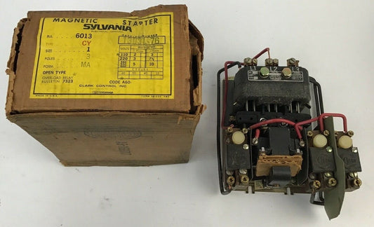 SYLVANIA 13U31-76 MAGNETIC STARTER TYPE CY SIZE1 3POLE FORM MA0
