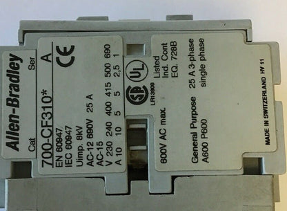 ALLEN BRADLEY 700-CF310* CONTROL RELAY 600VAC 25A2