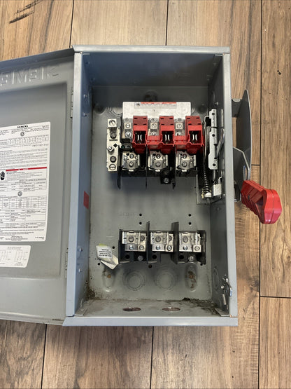 SIEMEN HF362N FUSIBLE SAFETY SWITCH 600VAC 50HP 600VDC 30HP 60A7