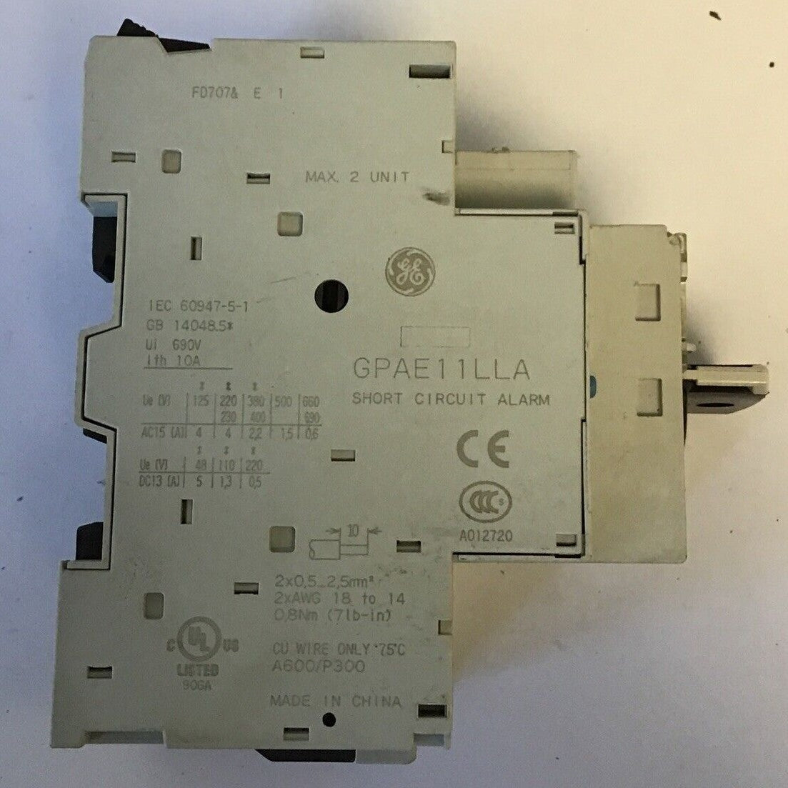 GENERAL ELECTRIC GPS1BHAH MANUAL MOTOR STARTER GPAE11LLA& (2) GPAC10FBA2