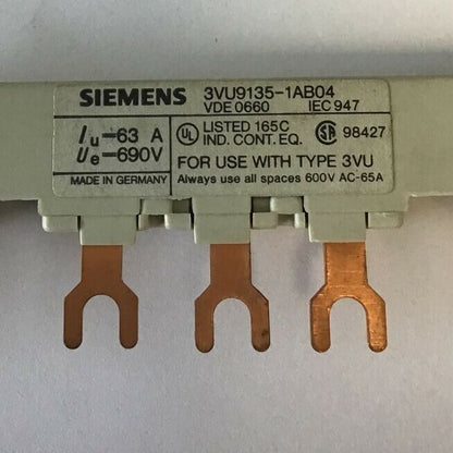 SIEMENS 3VU9135-1AB04(1) & 3VU9135-1KA04(1) LINE SIDE FEEDERS 63A 690V5