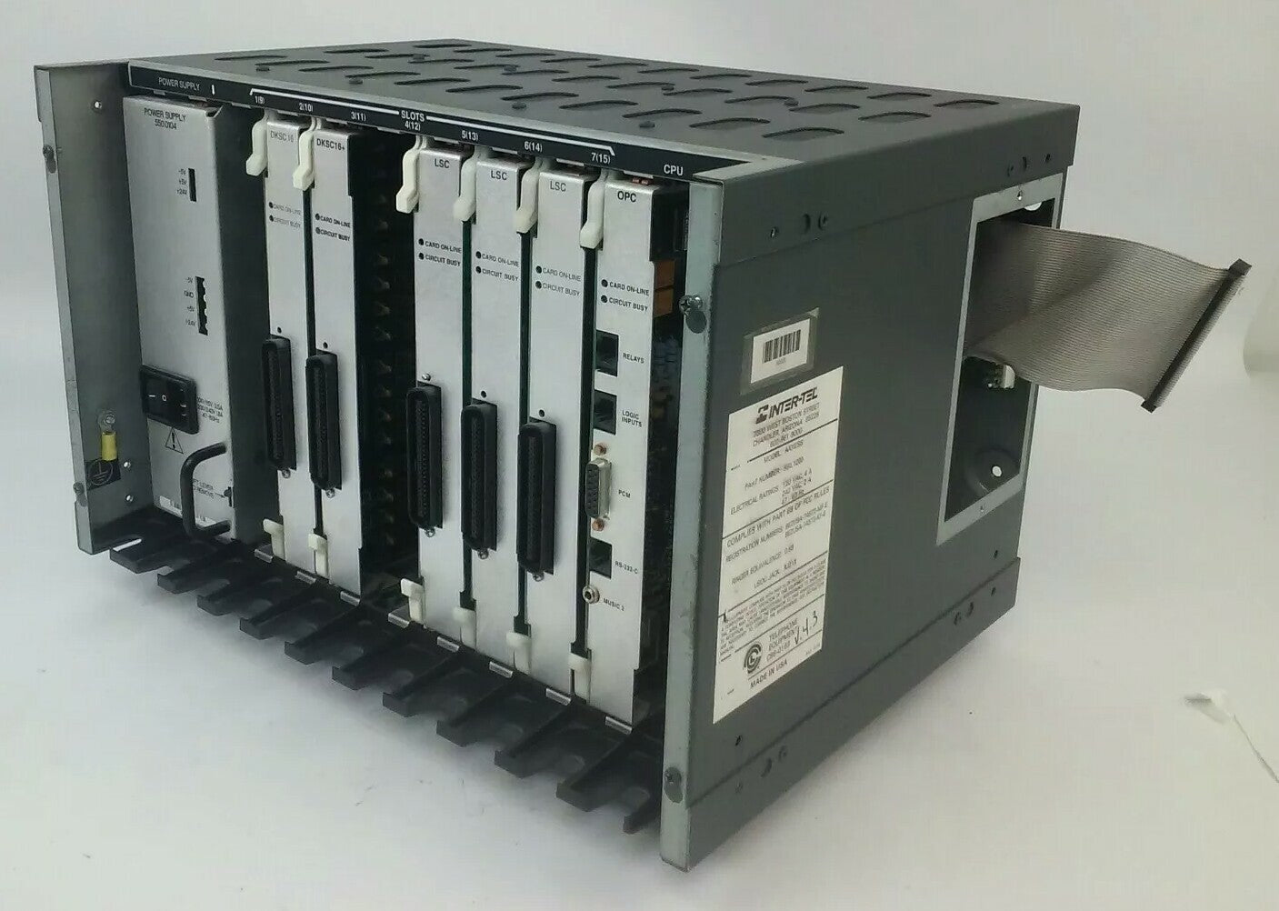 INTER-TEL 550.1200 MODEL AXXESS CARD CABINET W/ POWER SUPPLY 120/240V 4/2A 0