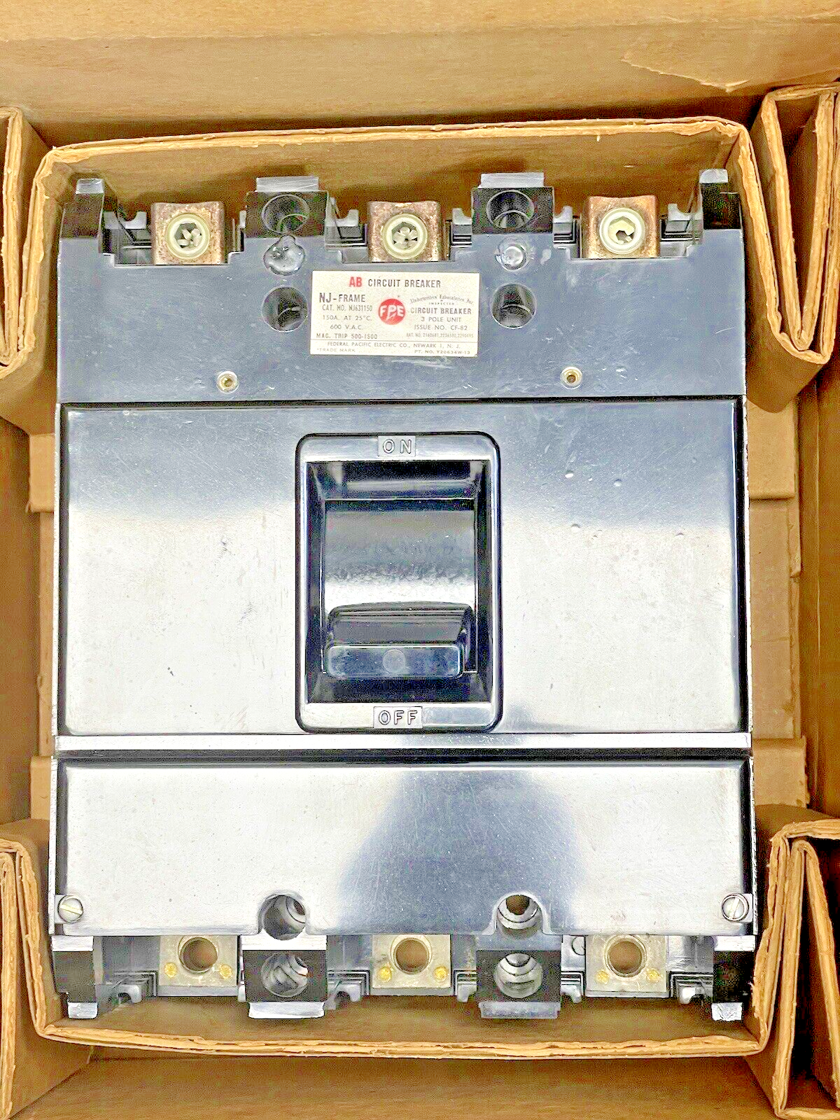 FEDERAL PACIFIC - 6315 - 3 POLE, 150A, 600 VAC AB CIRCUIT BREAKER - NJ6311505