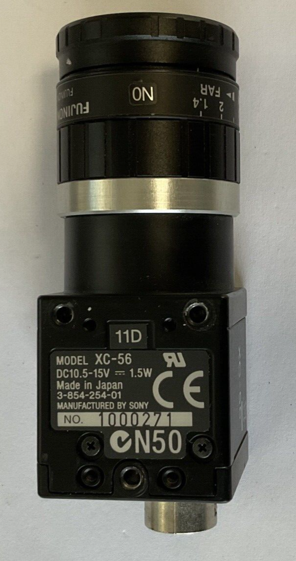 SONY XC-56 INDUSTRIAL CAMERA 15VDC W/FUJITRON HF12.5HA-1B LENS0