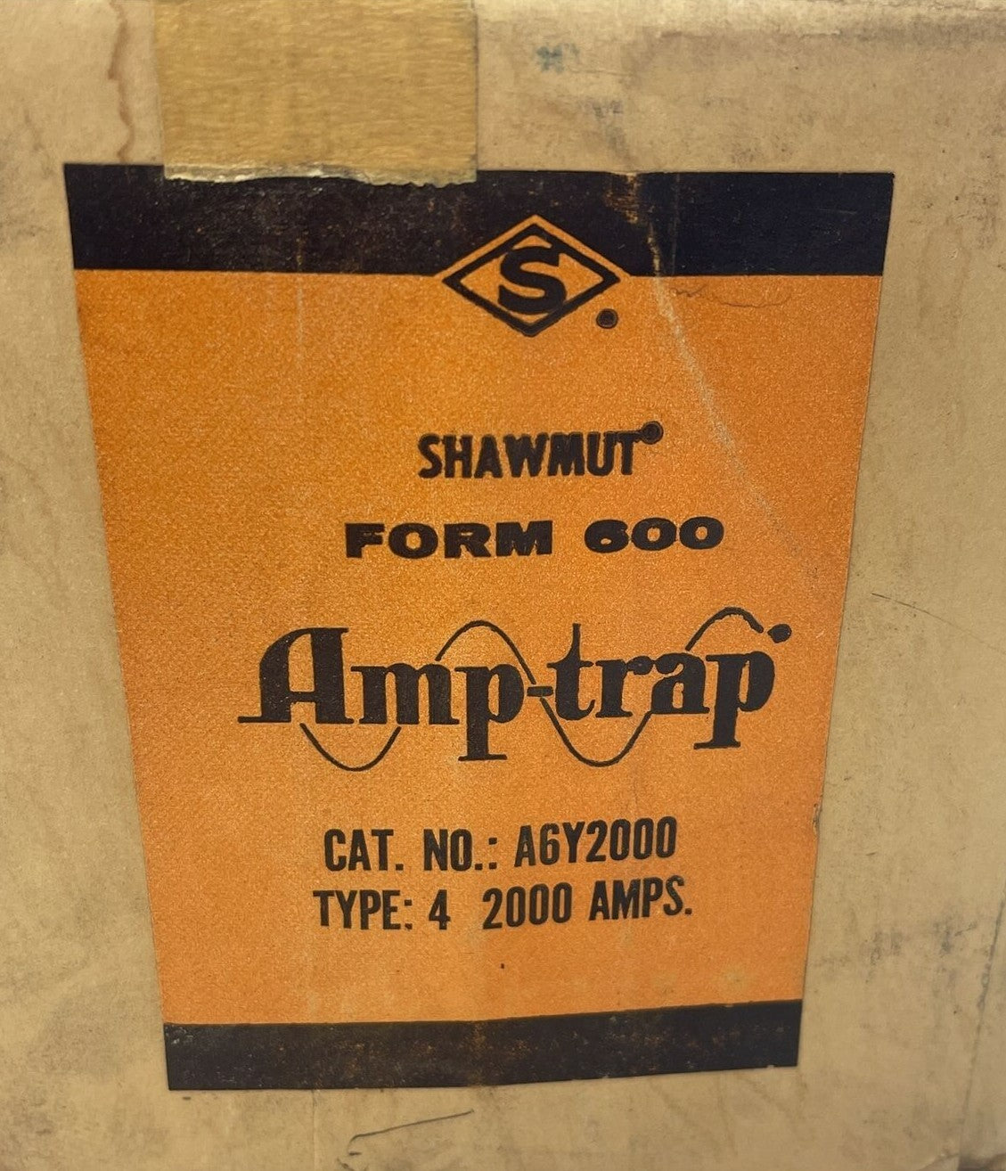 SHAWMUT A6Y2000 FORM 600 AMP-TRAP TYPE 4 FUSE 2000AMP0