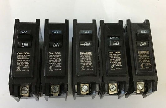 CHALLENGER C-150 CIRCUIT BREAKER 120/240VAC 50A 1POLE TYPE C ***LOTOF5***0