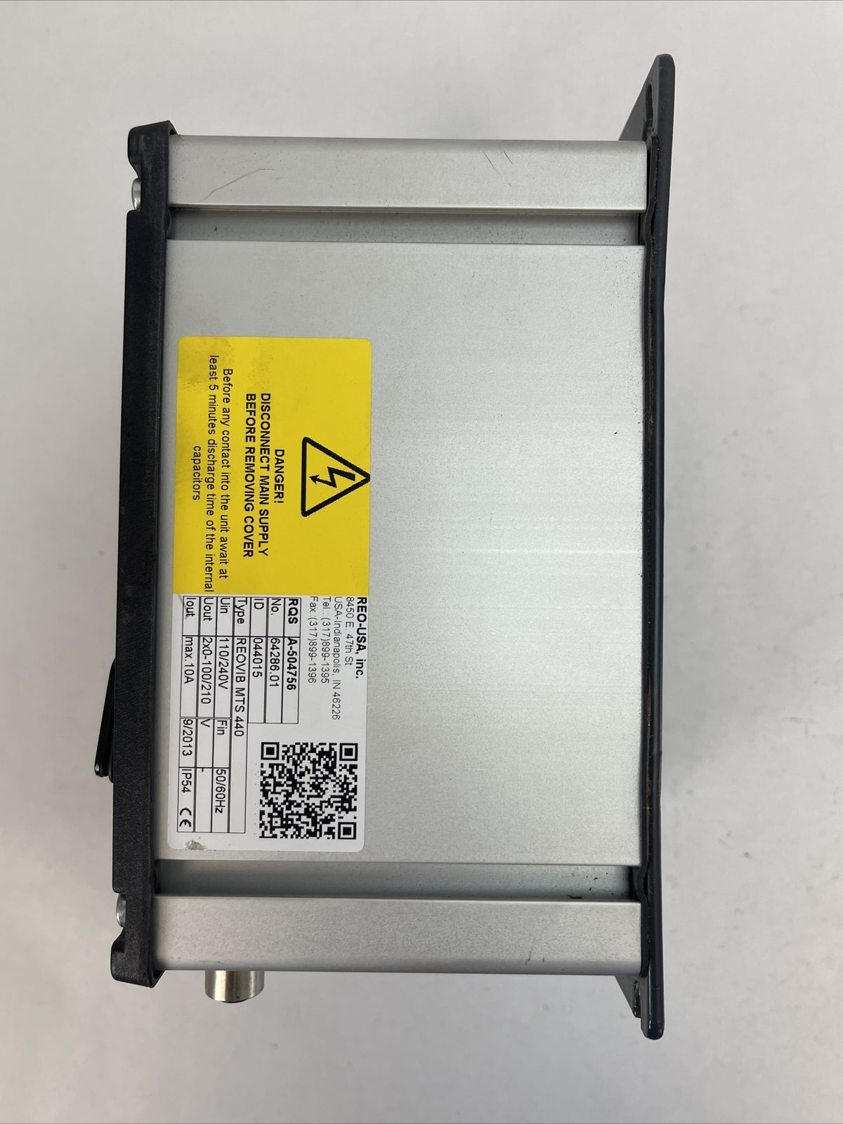 REO REOVIB MTS 440 FREQUENCY CONVERTER FOR VIBRATORY FEEDER 110/240VAC 2x0-100/2