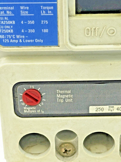 CUTLER-HAMMER - JD2250F - BREAKER W/ JT2250T MAGNETIC TRIP - 2 POLE/250 A/600VAC3