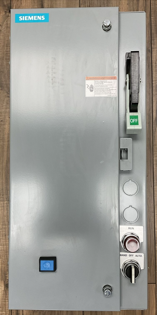 SIEMENS 17FSH92BF13 FUSIBLE COMBINATION STARTER 600VAC 10HP COIL 120V0